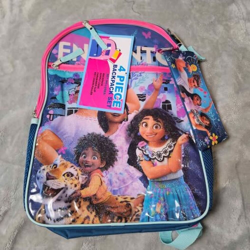 Encanto 4-Piece Kids Backpack Set School Pink Blue